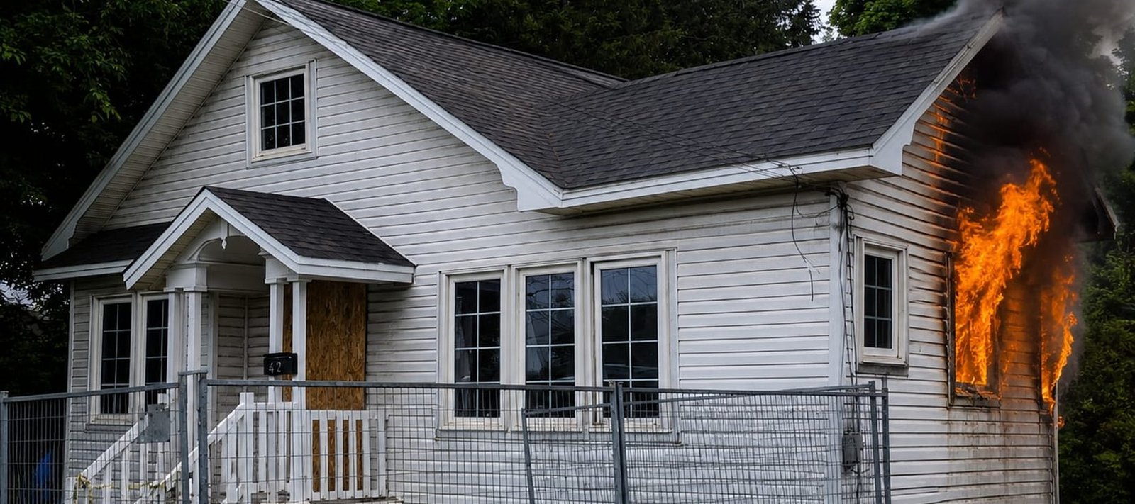 House fire in progress at a property AtlantCare restored